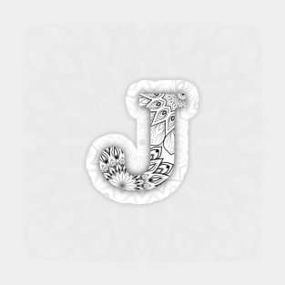 'J' Intricate Pattern Sticker